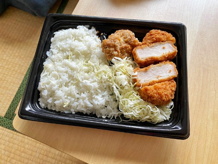 Thick Pork Cutlet & Fried Chicken Bento