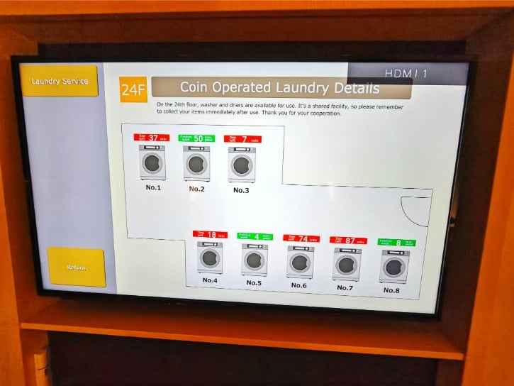 Laundry Machines Status Shown on TV