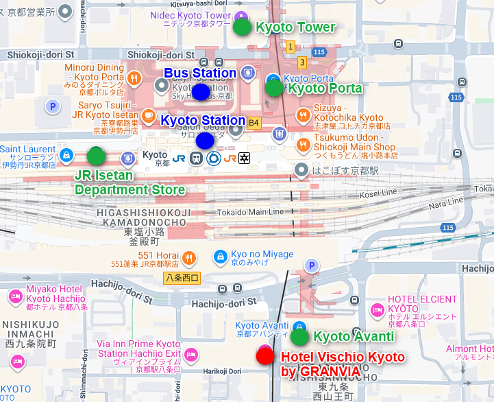 Hotel Vischio Kyoto by GRANVIA Map