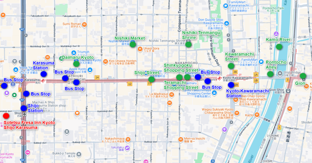 Sotetsu Fresa Inn Kyoto Shijo Karasuma Map