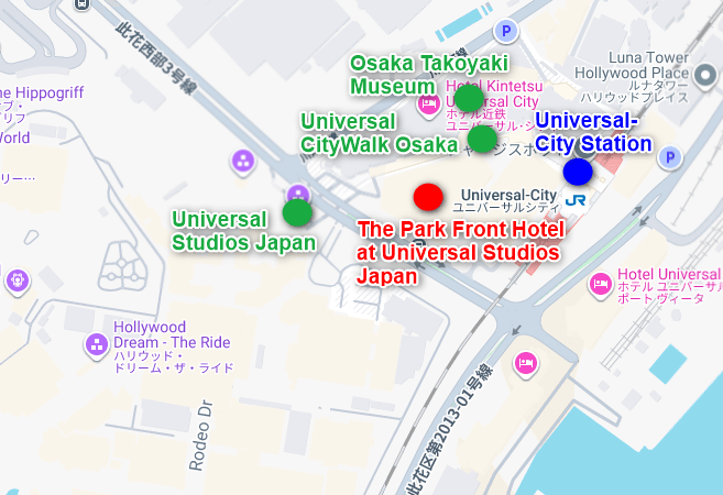 The Park Front Hotel at Universal Studios Japan Map