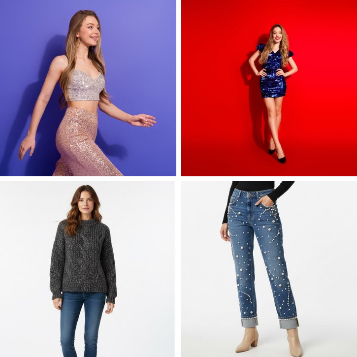 Clothes with Sequins or Metallic Threads