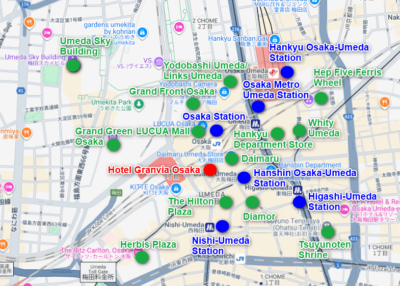 Hotel Granvia Osaka Map