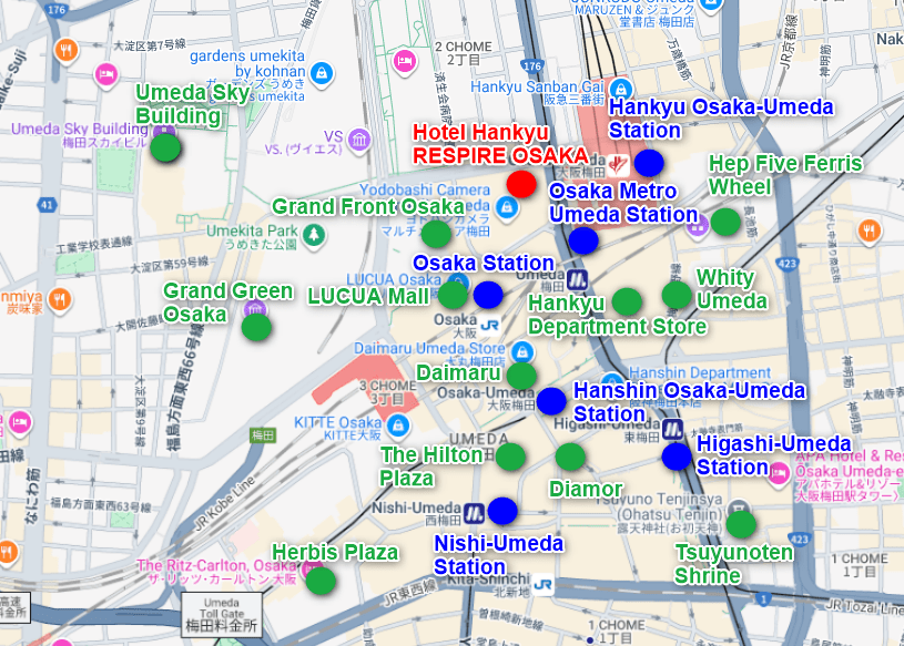 Hotel Hankyu RESPIRE OSAKA Map