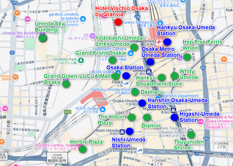 Hotel Vischio Osaka by Granvia Map