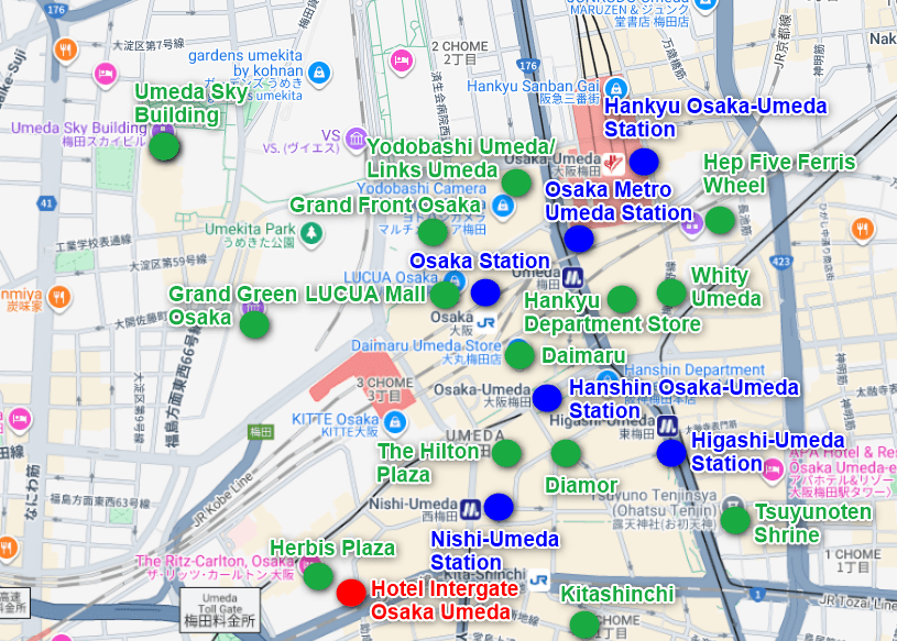 Hotel Intergate Osaka Umeda Map