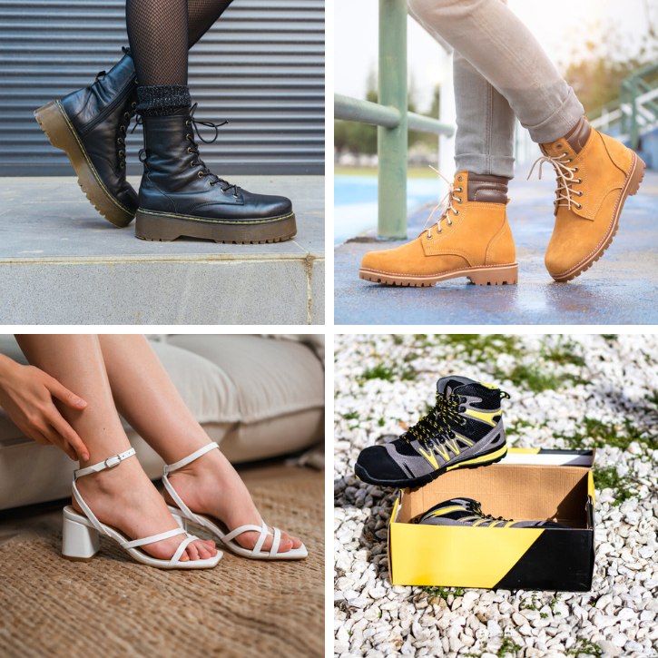 Lace-up Boots, Pull-on Boots, Strappy Heels, and Steel-toe Shoes