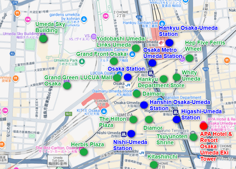 APA Hotel & Resort Osaka Umeda Eki Tower Map