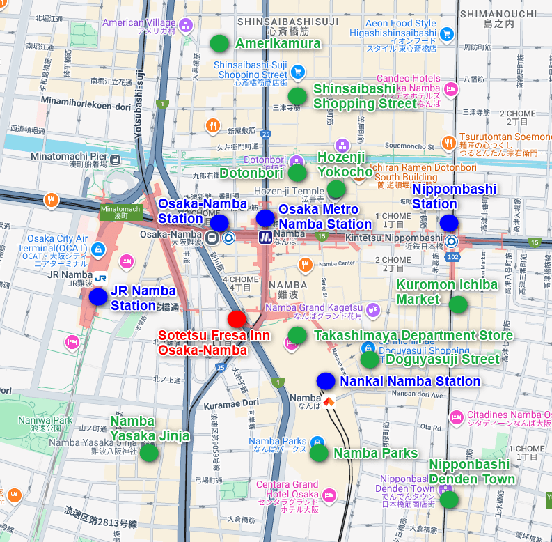 Sotetsu Fresa Inn Osaka-Namba Map