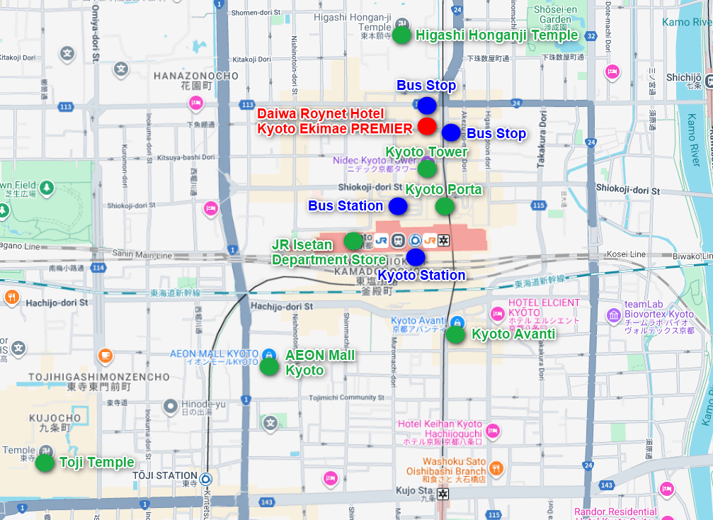 Map of Daiwa Roynet Hotel Kyoto Ekimae PREMIER