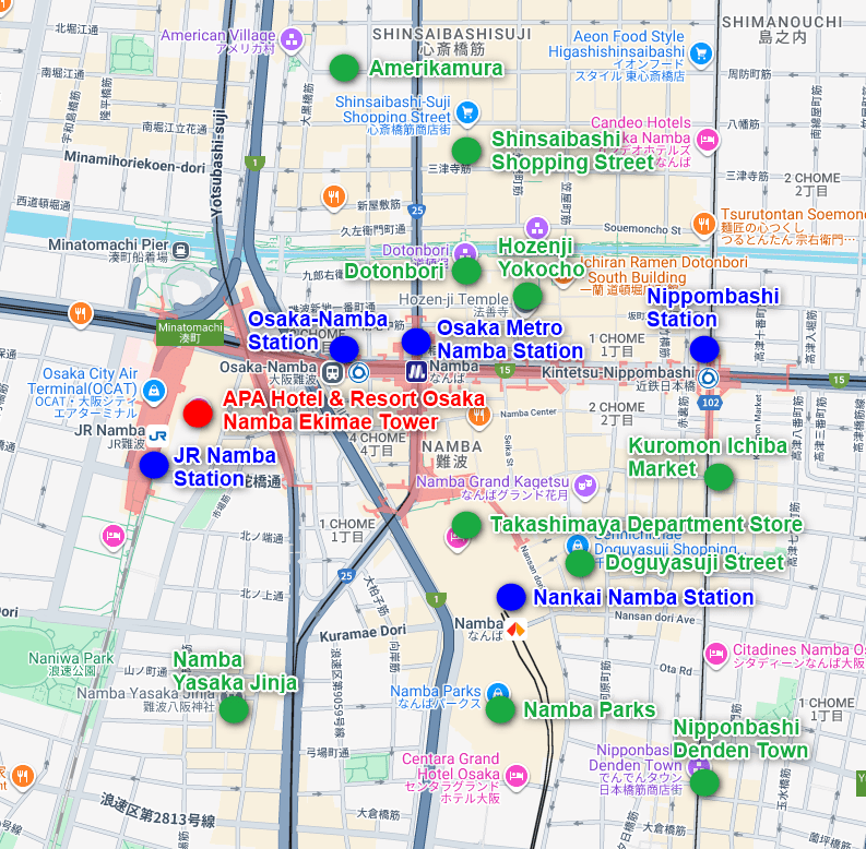 APA Hotel & Resort Osaka Namba Ekimae Tower Map
