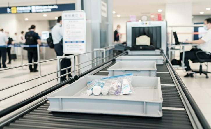 Liquids Bag in a Tray in Airport Security