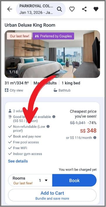 Non-Refundable Rate for Hotel