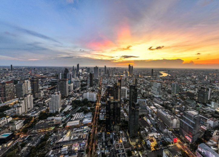 Sunset View from Mahanakhon Skywalk