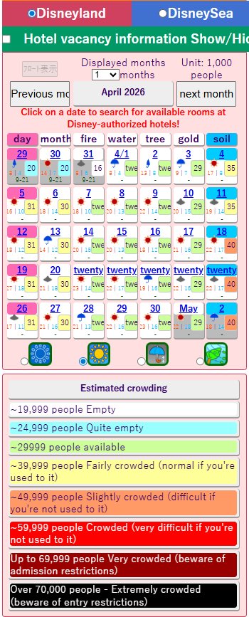 Crowd Forecast Calendars