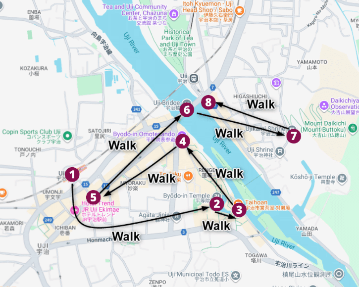 A Sample Day Trip Plan for Uji