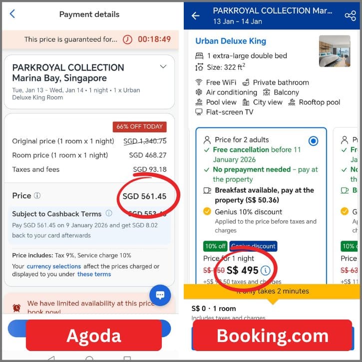 Comparing Hotel Pricing Between Agoda and Booking.com