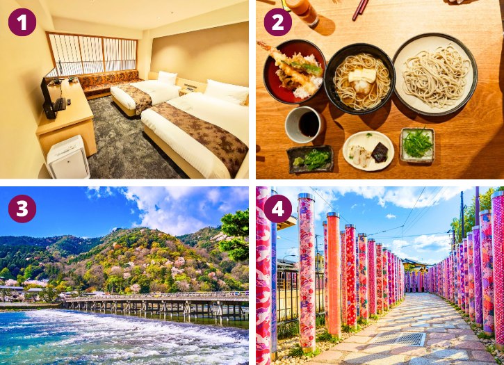 Daiwa Roynet Hotel, Arashiyama Yoshimura, Togetsukyo Bridge and Kimono Forest