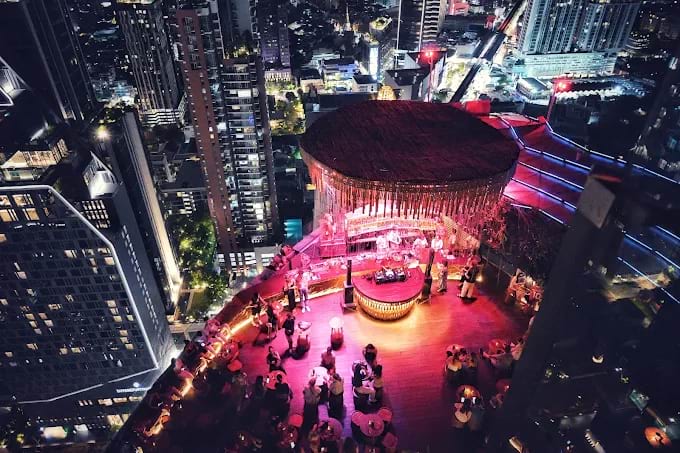 Massive LED-lit Tree at Tichuca Rooftop Bar