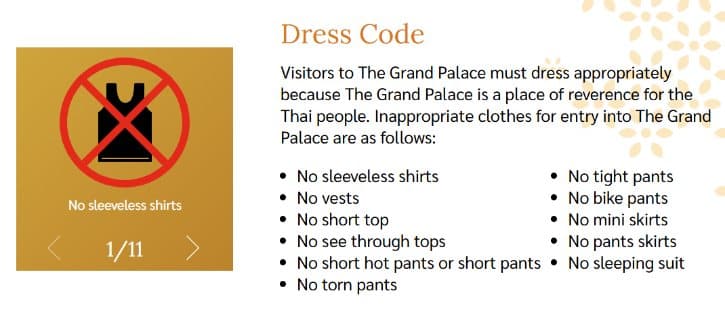 Grand Palace Dress Code