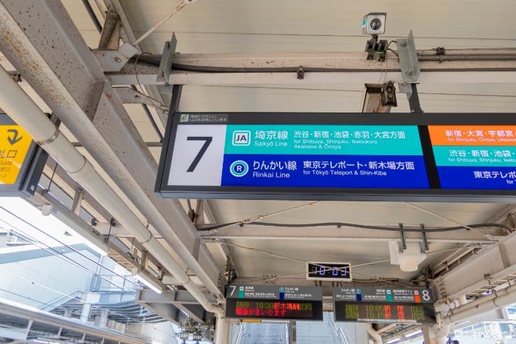 Tokyo Train Station Platform Number