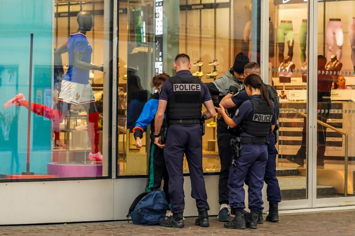 Paris Police On Street