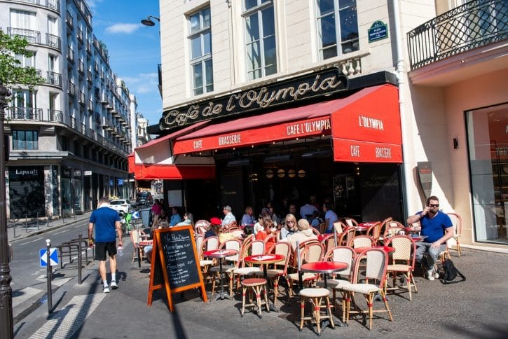 Cafe Seating Outside A Paris Restaurant