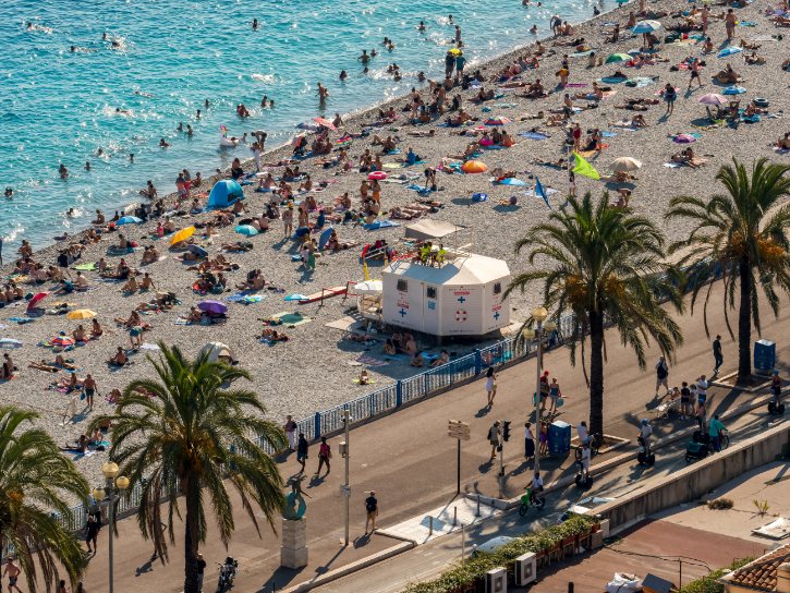 Crowded Beach In Nice