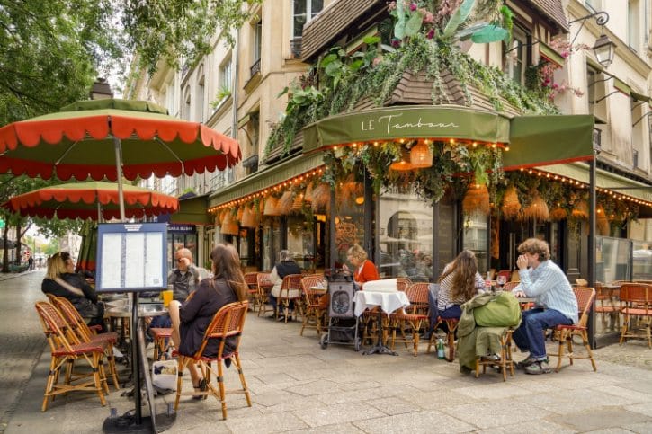 Paris Cafe With Outdoor Terrace Seating