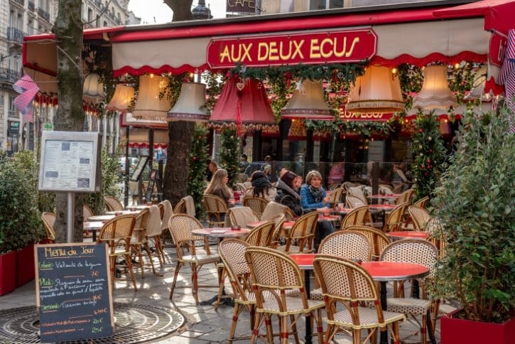 Posted Menu Outside a Paris Cafe