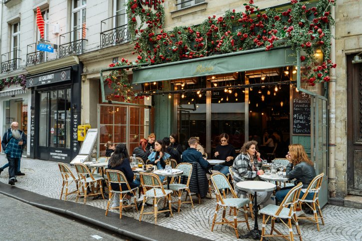 Outdoor Seating at a Paris Cafe