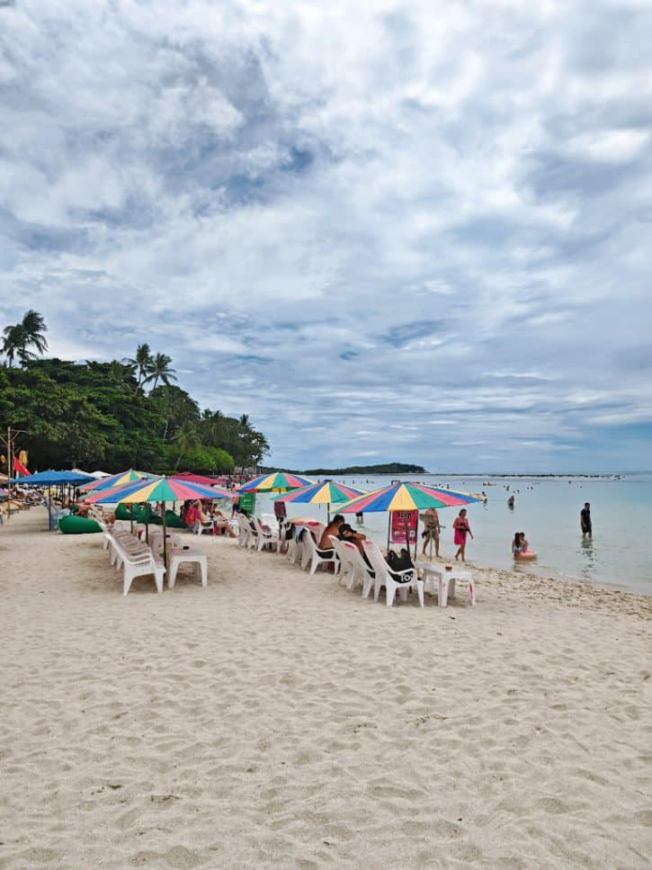 Thailand Beach With Colorful Umbrellas