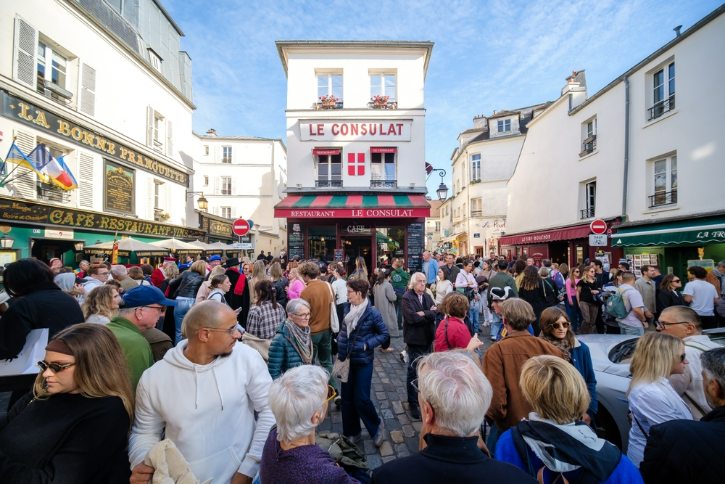 Crowds In Montmartre Paris