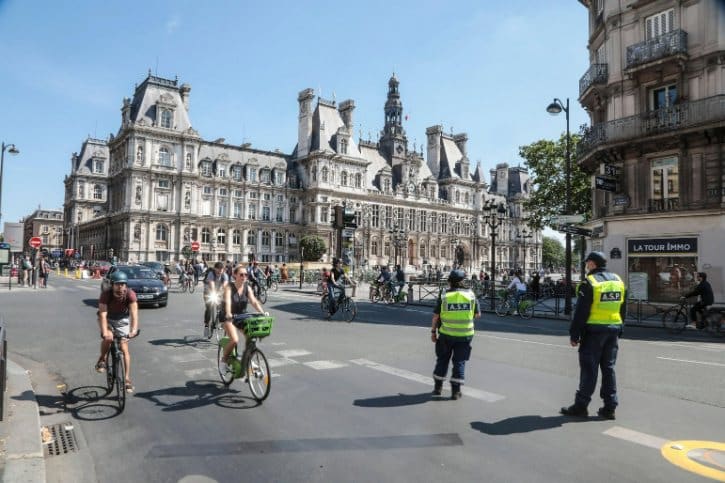 Cyclists Near Paris City Hall