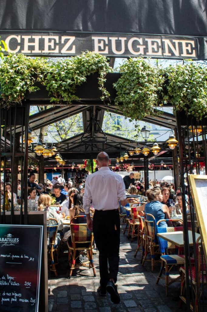 Waiter Serving Paris Cafe Terrace