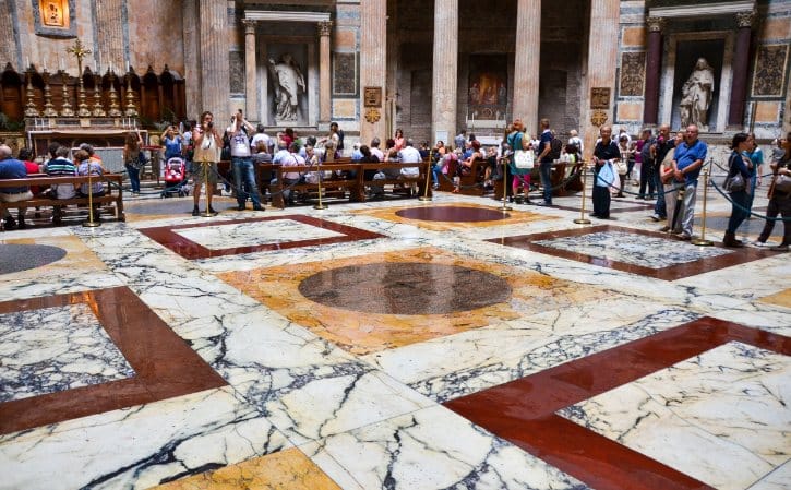 Ancient Marble Floor Inside Pantheon