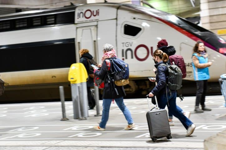 TGV Train With Luggage