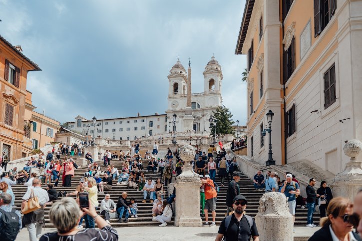 Spanish Steps Crowded With Visitors