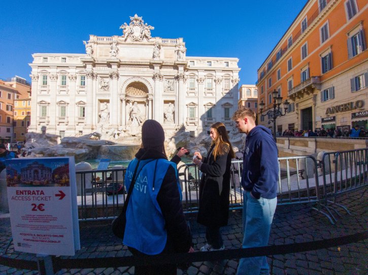 Trevi Fountain Visitor Access In Rome